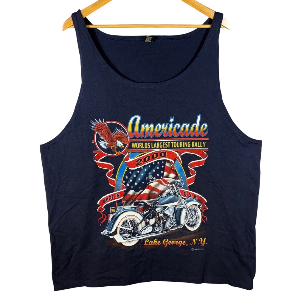 Americade 2000 World's Largest Touring Rally Tank Top USA Motorcycle Eagle